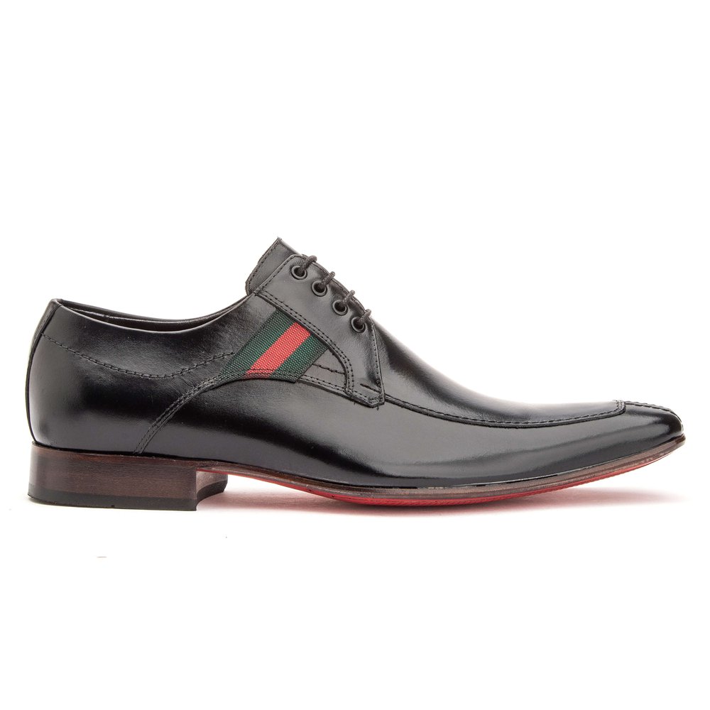 Sapato Social Derby Couro Cromo Preto - GIB309CRMPTO