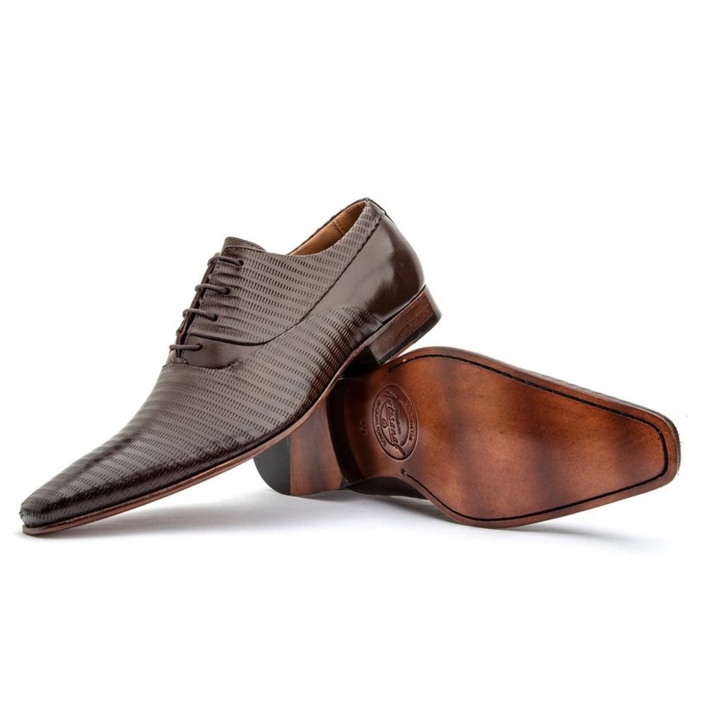 Sapato Social Masculino Oxford Couro Frequencia Marrom - GIB328FRQMOU