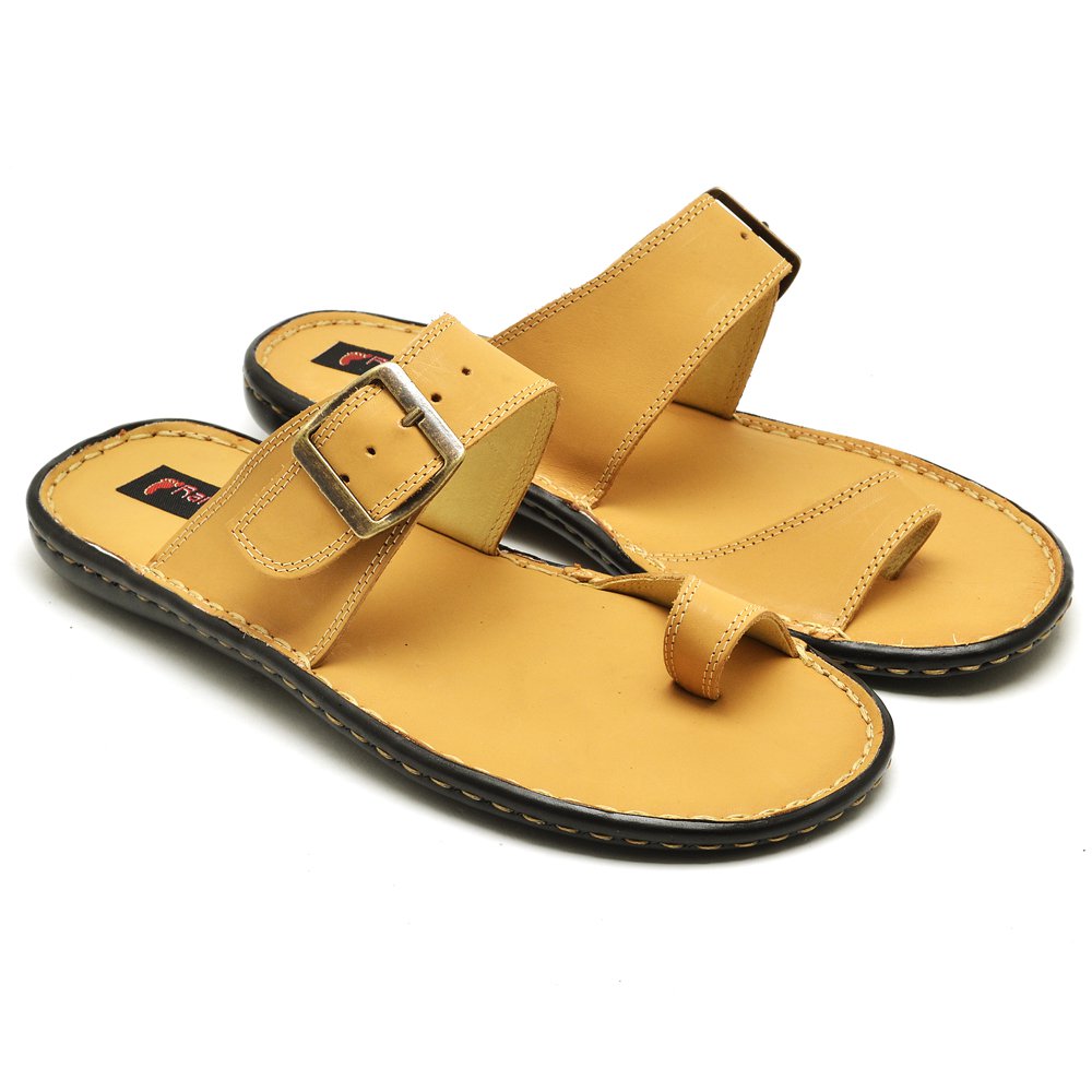 Chinelo Masculino Conforto Couro Whisky - RT0803FLYWSK