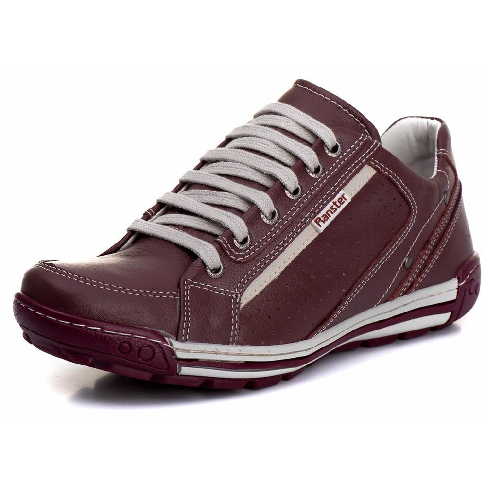 Sapatênis Casual Conforto Couro Vermelho - RT3006FLOBDO