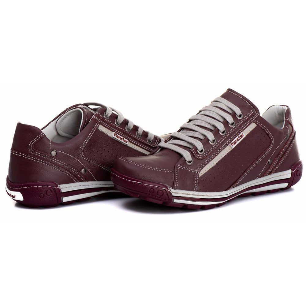 Sapatênis Casual Conforto Couro Vermelho - RT3006FLOBDO