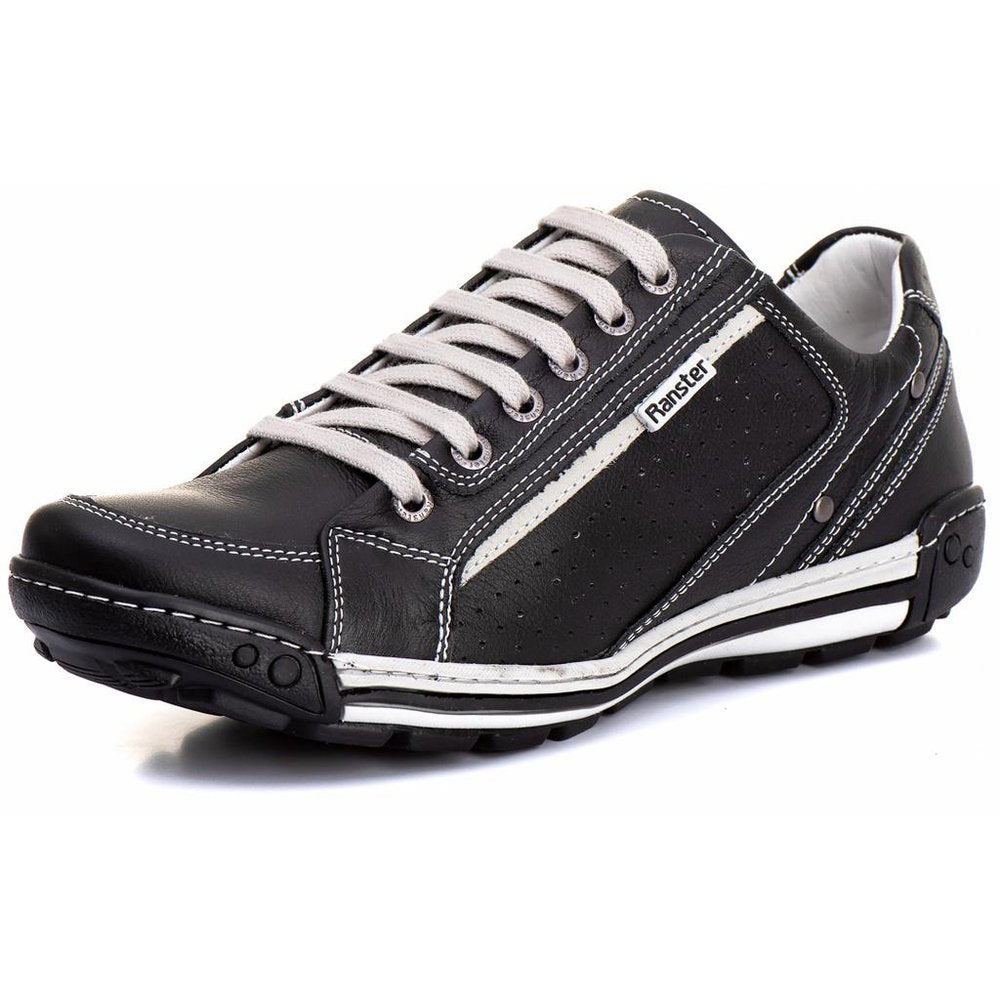 Sapatênis Casual Conforto Couro Preto - RT3006FLOPTO