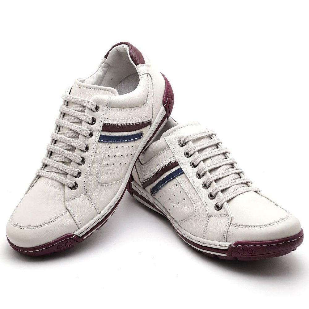 Sapatênis Casual Conforto Couro Off White - RT3007FLOGEL