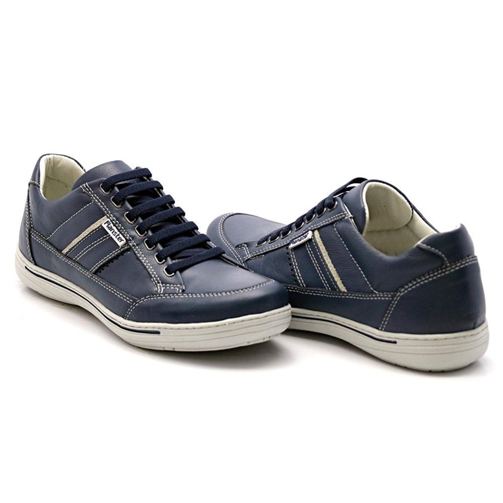 Sapatênis Casual Conforto Couro Azul - RT3008FLOAZU