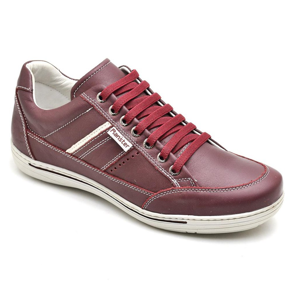 Sapatênis Casual Conforto Couro Vermelho - RT3008FLOBDO
