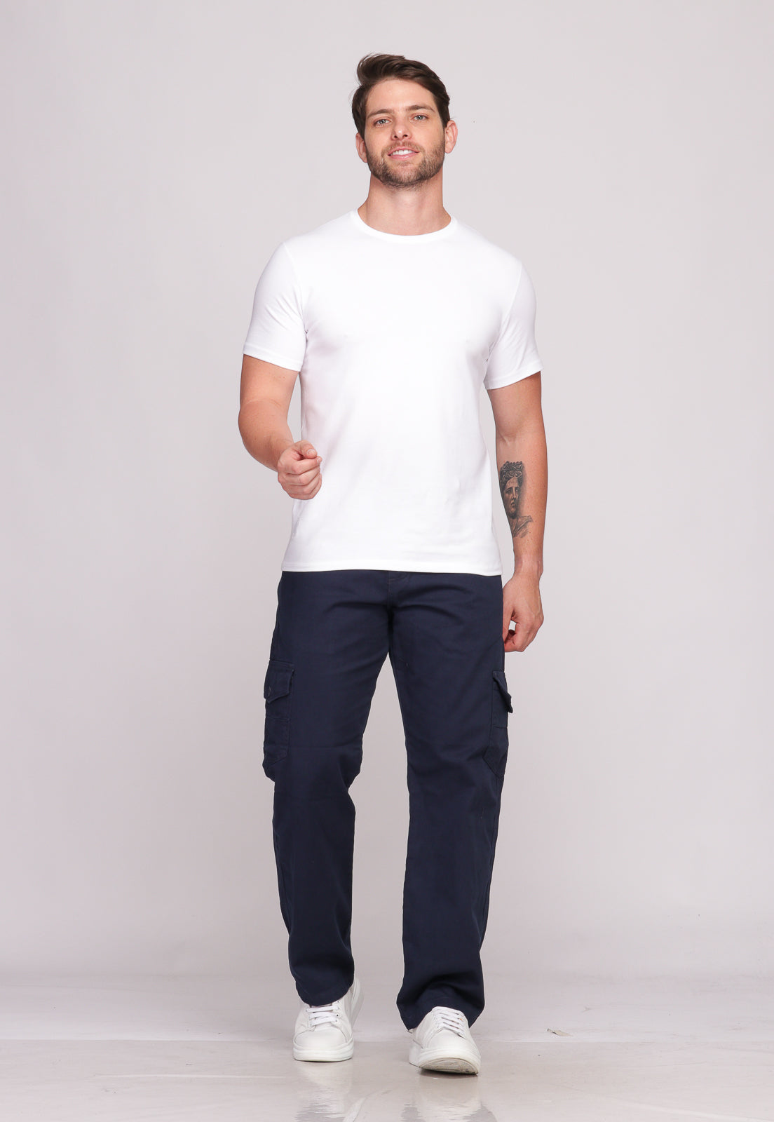 Calça Cargo Macaw Sarja 7888 Azul Marinho