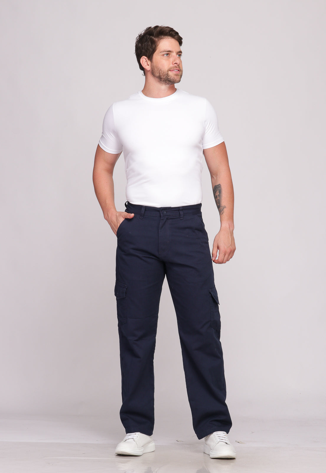 Calça Cargo Macaw Sarja 7888 Azul Marinho