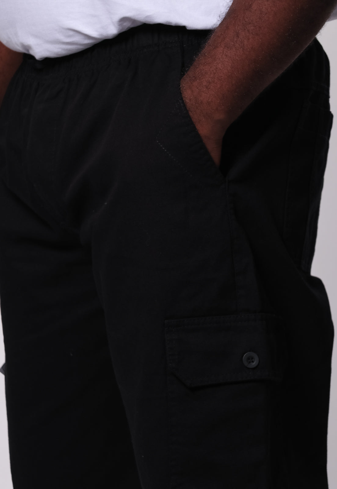 Bermuda Macaw 7848 Preto Elástico Plus Size Sarja