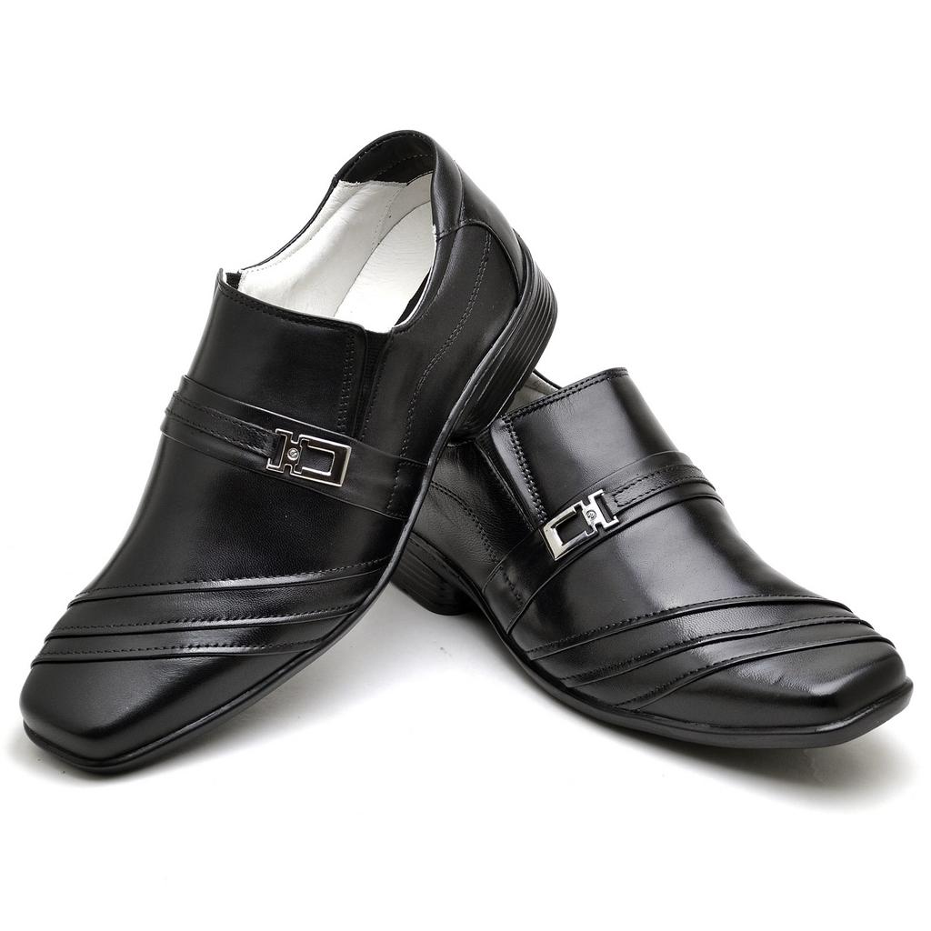 Sapato Casual Conforto Couro Preto - RT004WMSTPTO