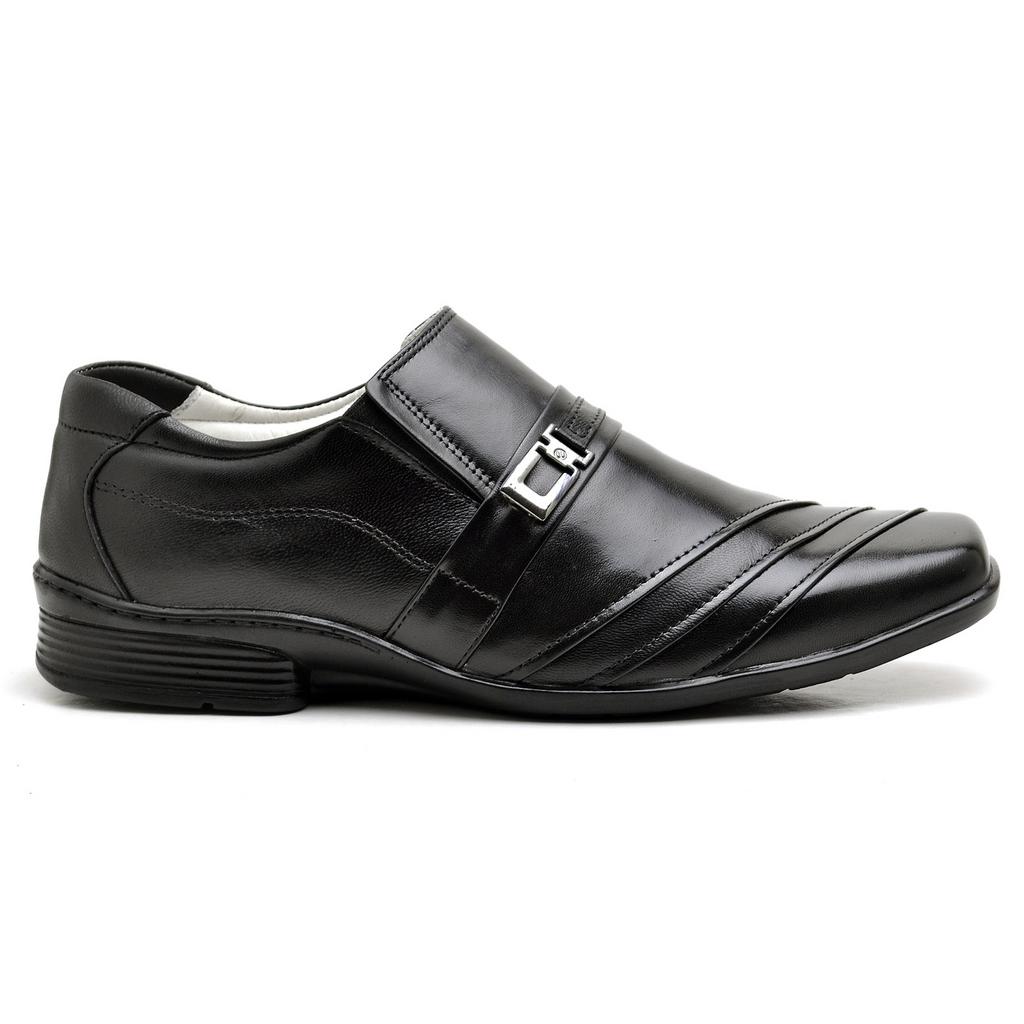 Sapato Casual Conforto Couro Preto - RT004WMSTPTO