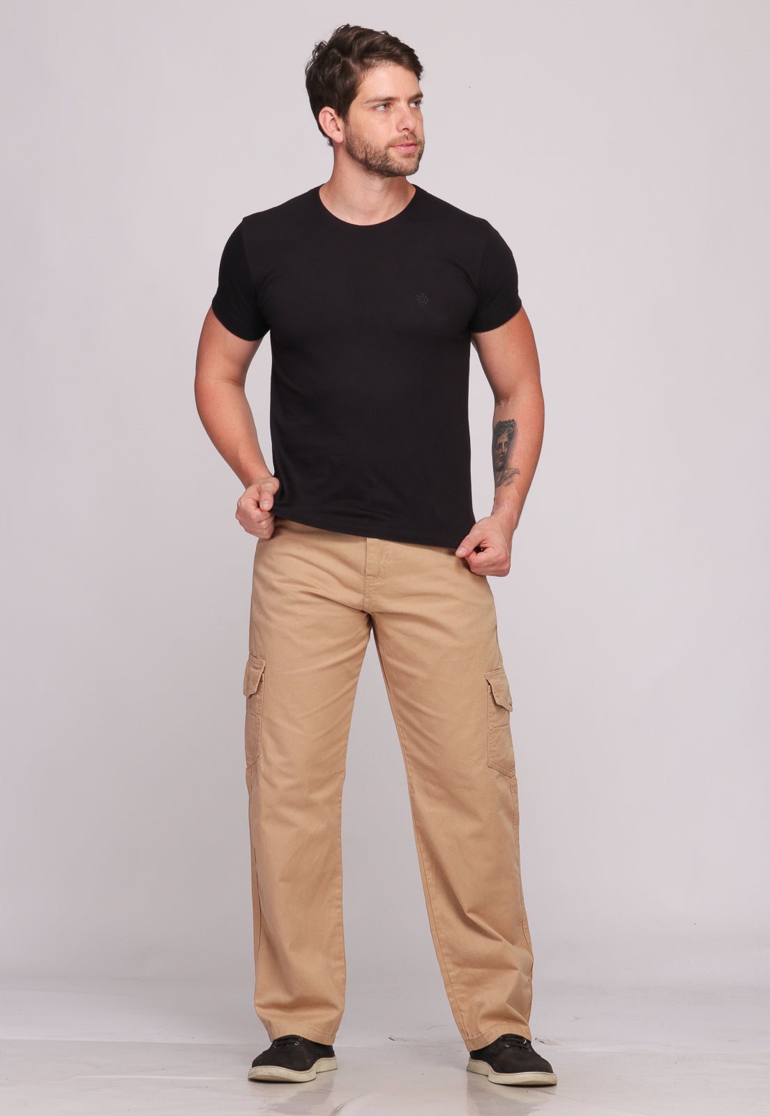 Calça Cargo Macaw Sarja 7888 Bege